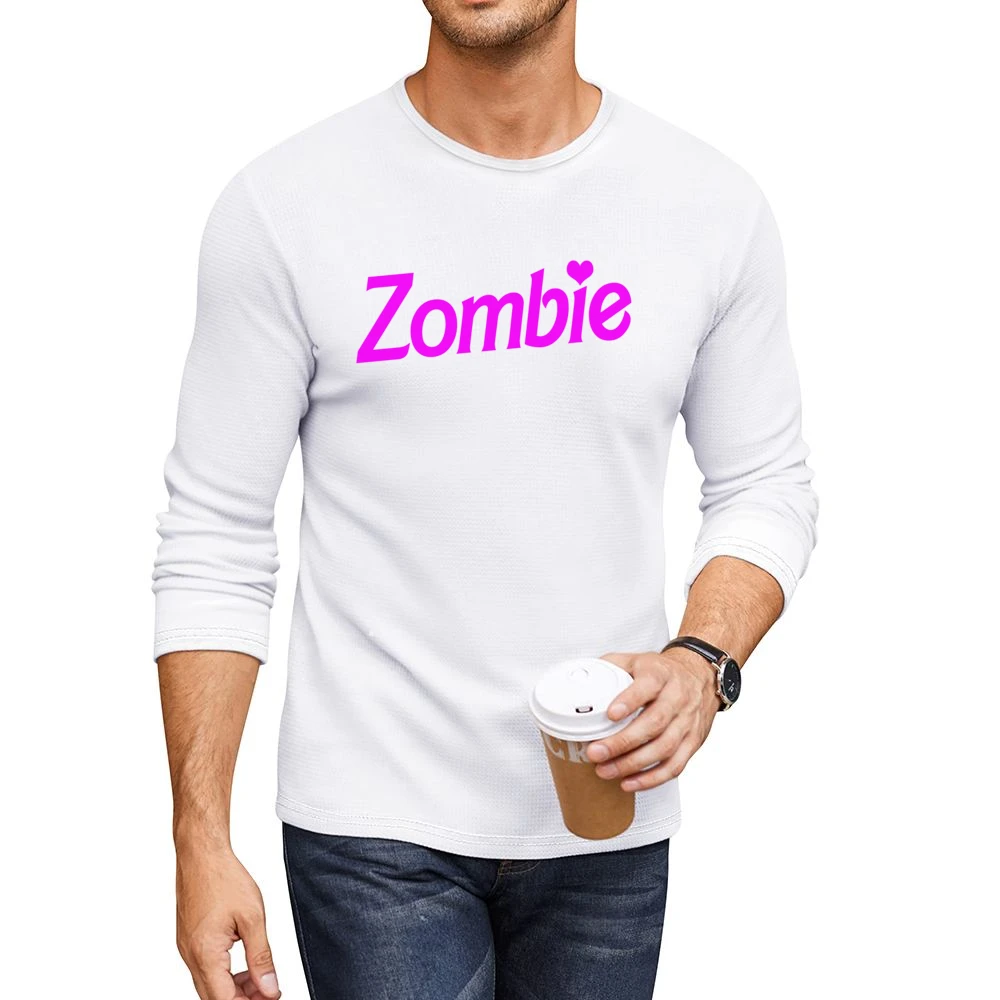 Zombie Fun Halloween Costume Barbie Parody Men CrewNeck Long Sleeve T-Shirt