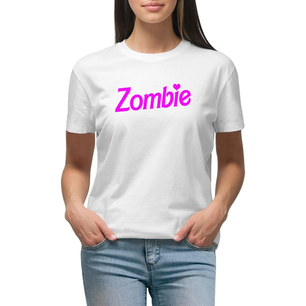 Zombie Fun Halloween Costume Barbie Parody Premium Women Ladies T-shirt