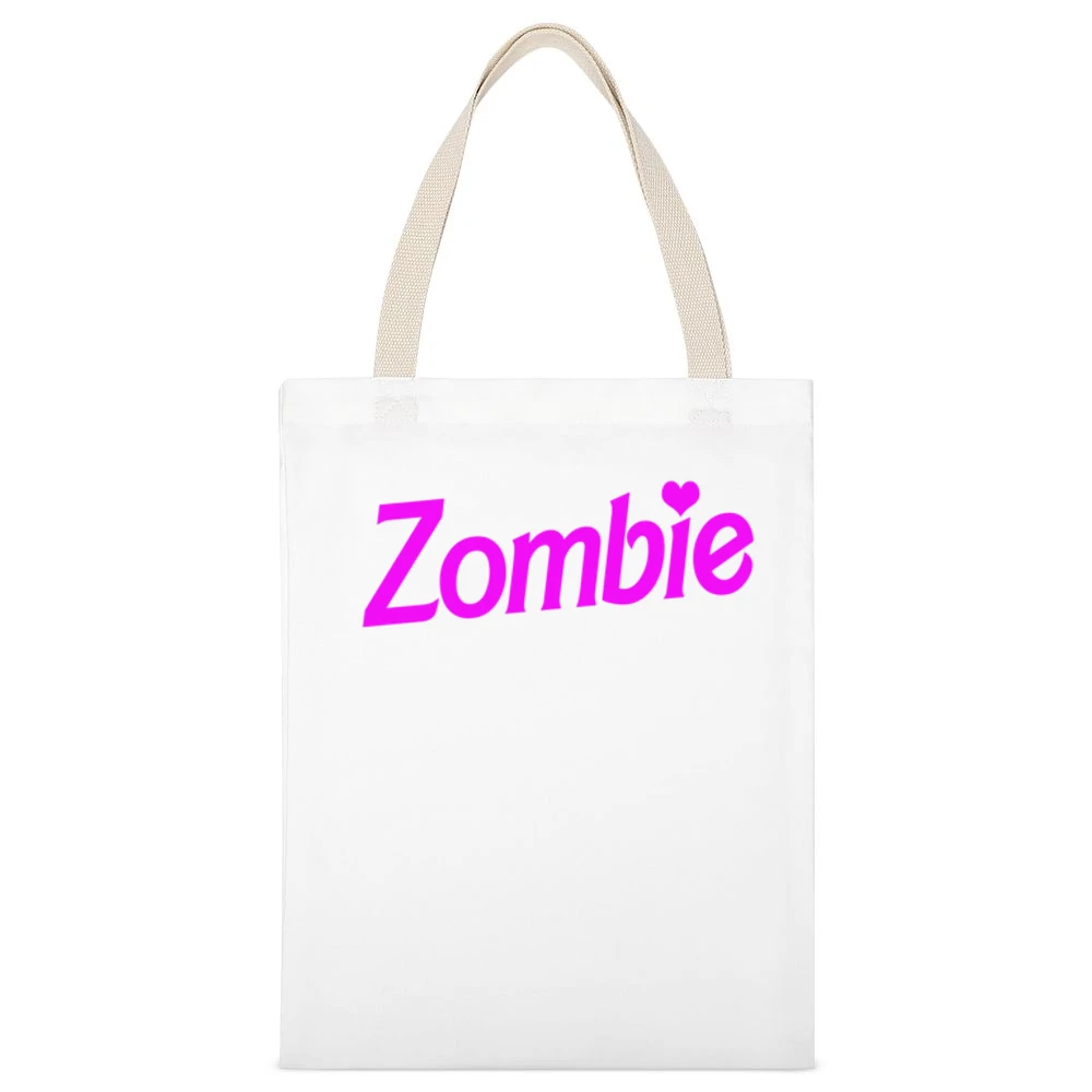 Zombie Fun Halloween Costume Barbie Parody White Canvas Tote Shopping Bag