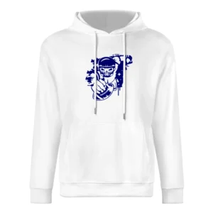 a football player with a football helmet and ball in the graffiti styl European Size Men Hoodie