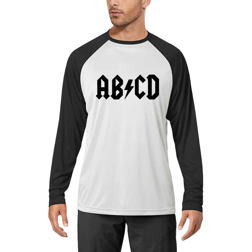 ab cd parody ac-dc black text Men Long Sleeve T-Shirt