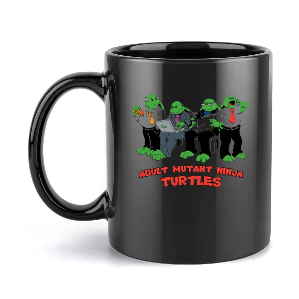 adult mutant ninja turtles TMNT funny parody Black Mug