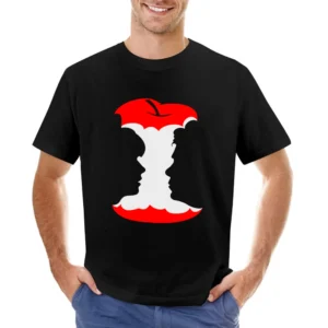 apple bite men and women face - she and him Asian Size Men T-Shirt
