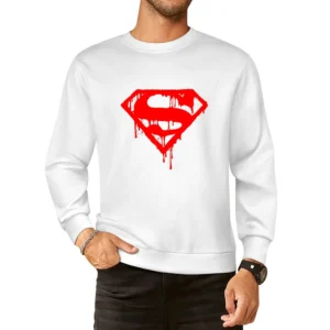 bloody supermen super hero logo European Size Pullover Sweater