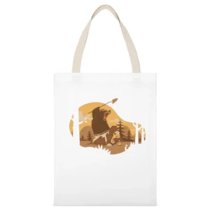 camp on woods funny art White Canvas Tote Shopping Bag