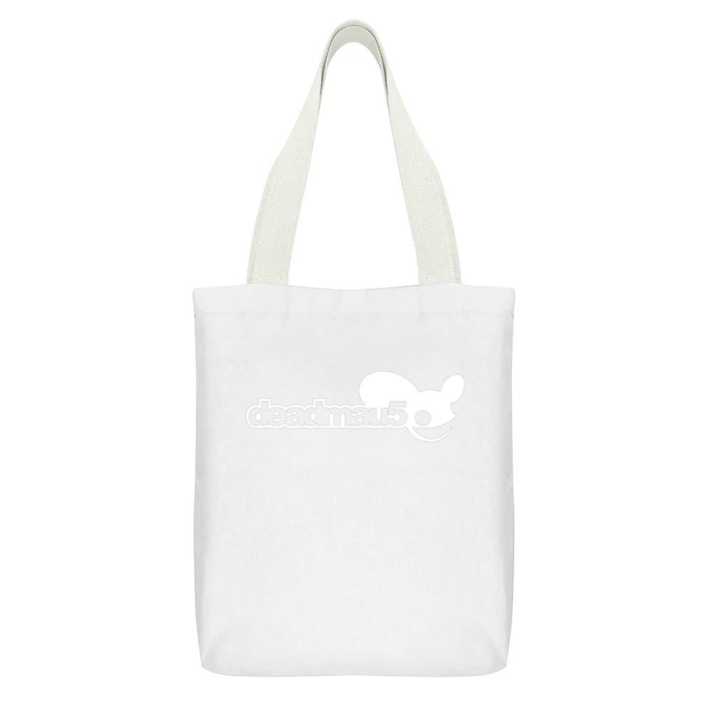 deadmau5 dead mouse electro-house music Disc jockey DJ White Canvas Tote Shopping Bag With Interior Pocket