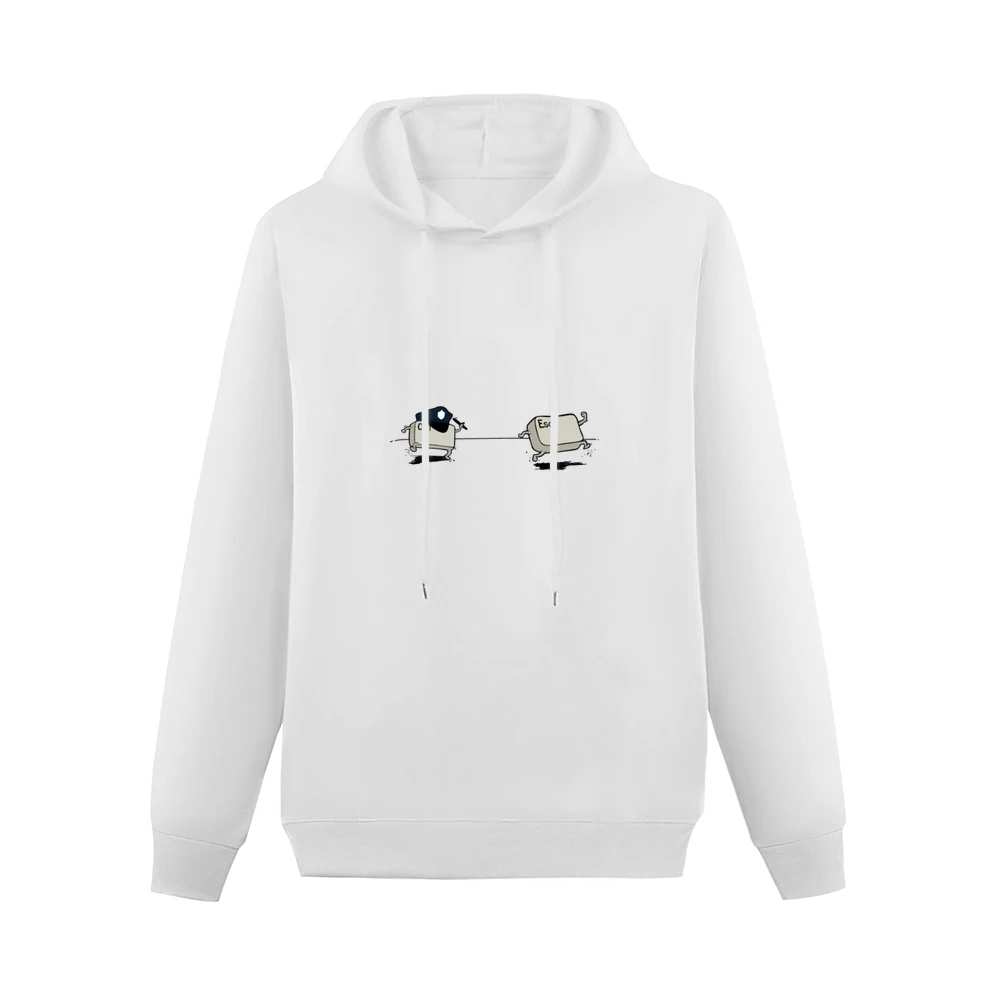 escaping - esc keyboard key button running with ctrl chasing sport gre Men Hoodie Without Pocket
