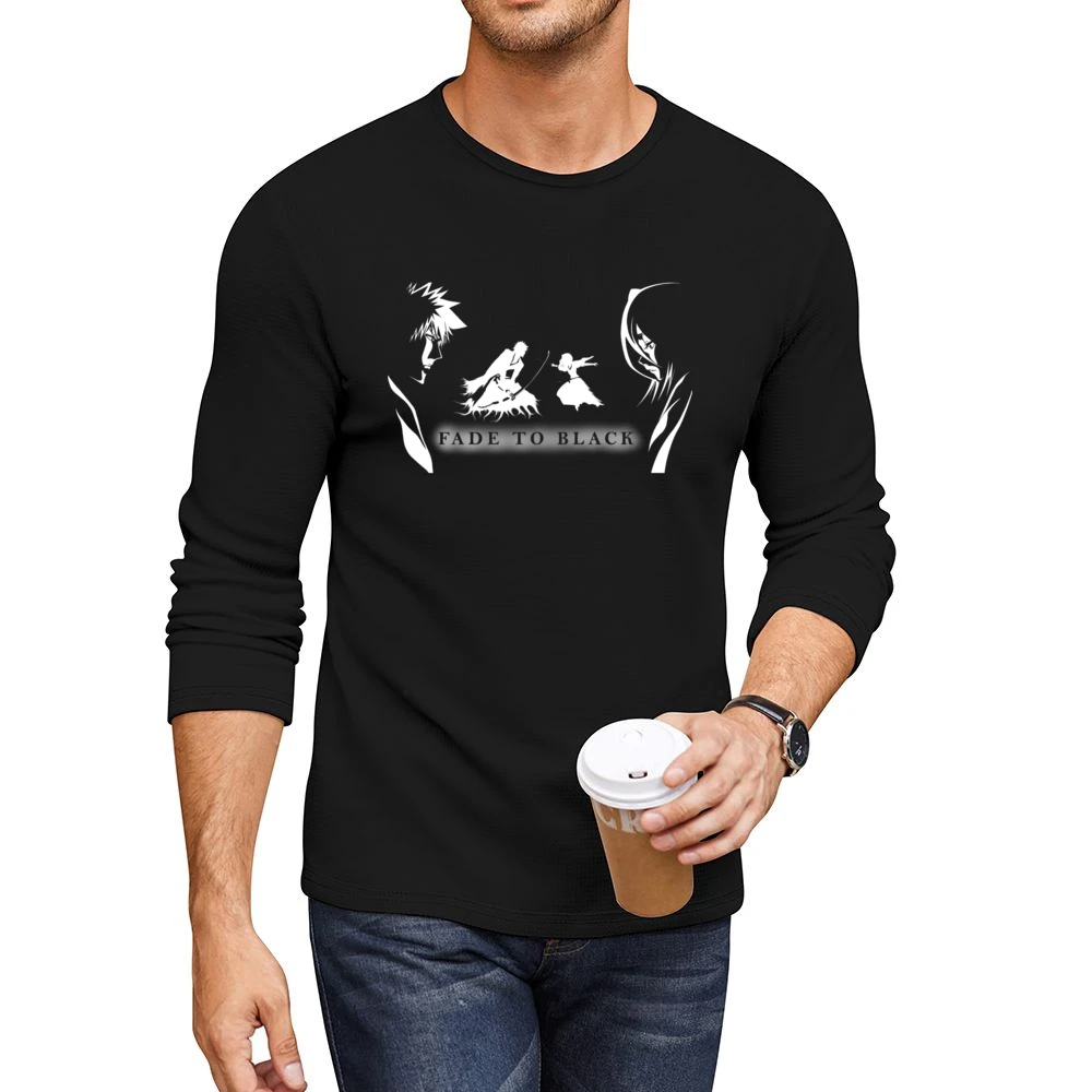 fade to black Ichigo kurosaki kuchiki Rukia Soul society shinigami Sil Men CrewNeck Long Sleeve T-Shirt