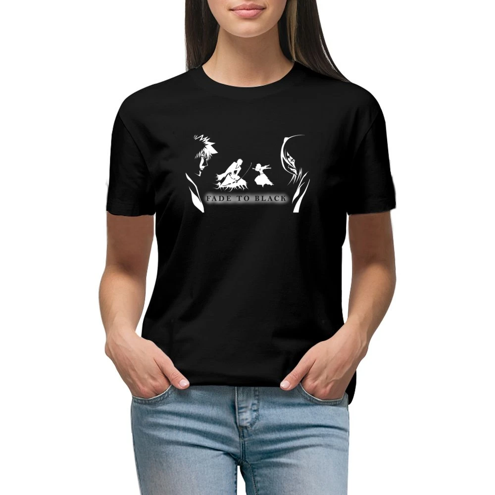fade to black Ichigo kurosaki kuchiki Rukia Soul society shinigami Sil Premium Women Ladies T-shirt