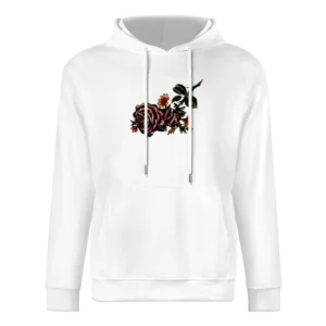flower red rose blooming European Size Men Hoodie