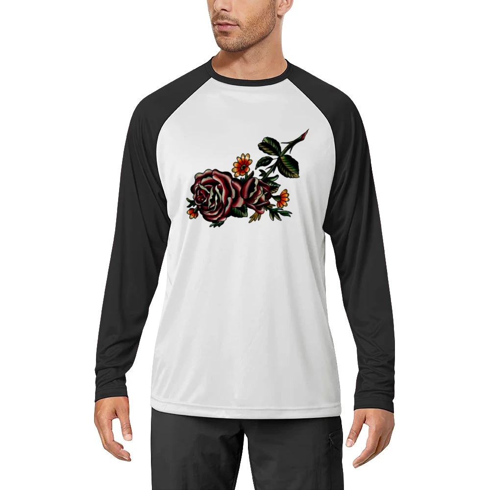 flower red rose blooming Men Long Sleeve T-Shirt