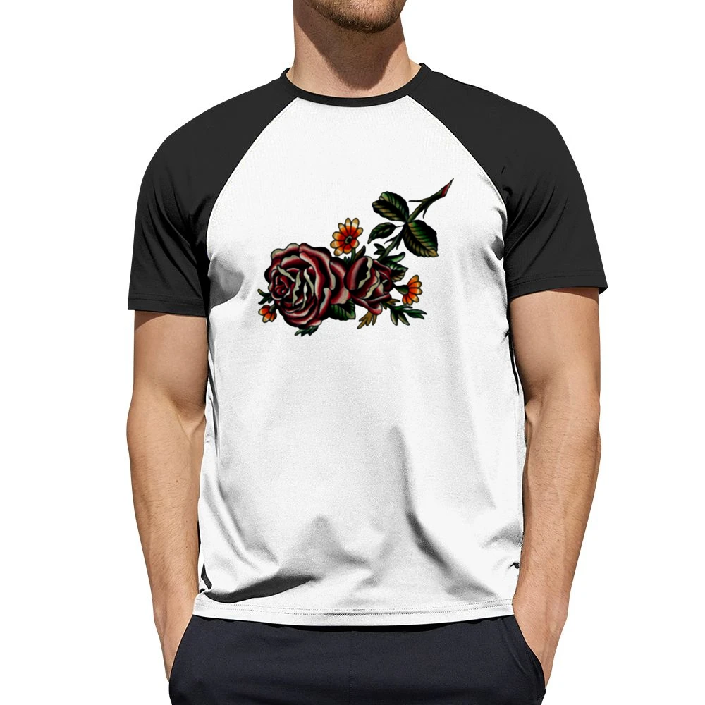 flower red rose blooming Men Short Sleeve T-Shirt
