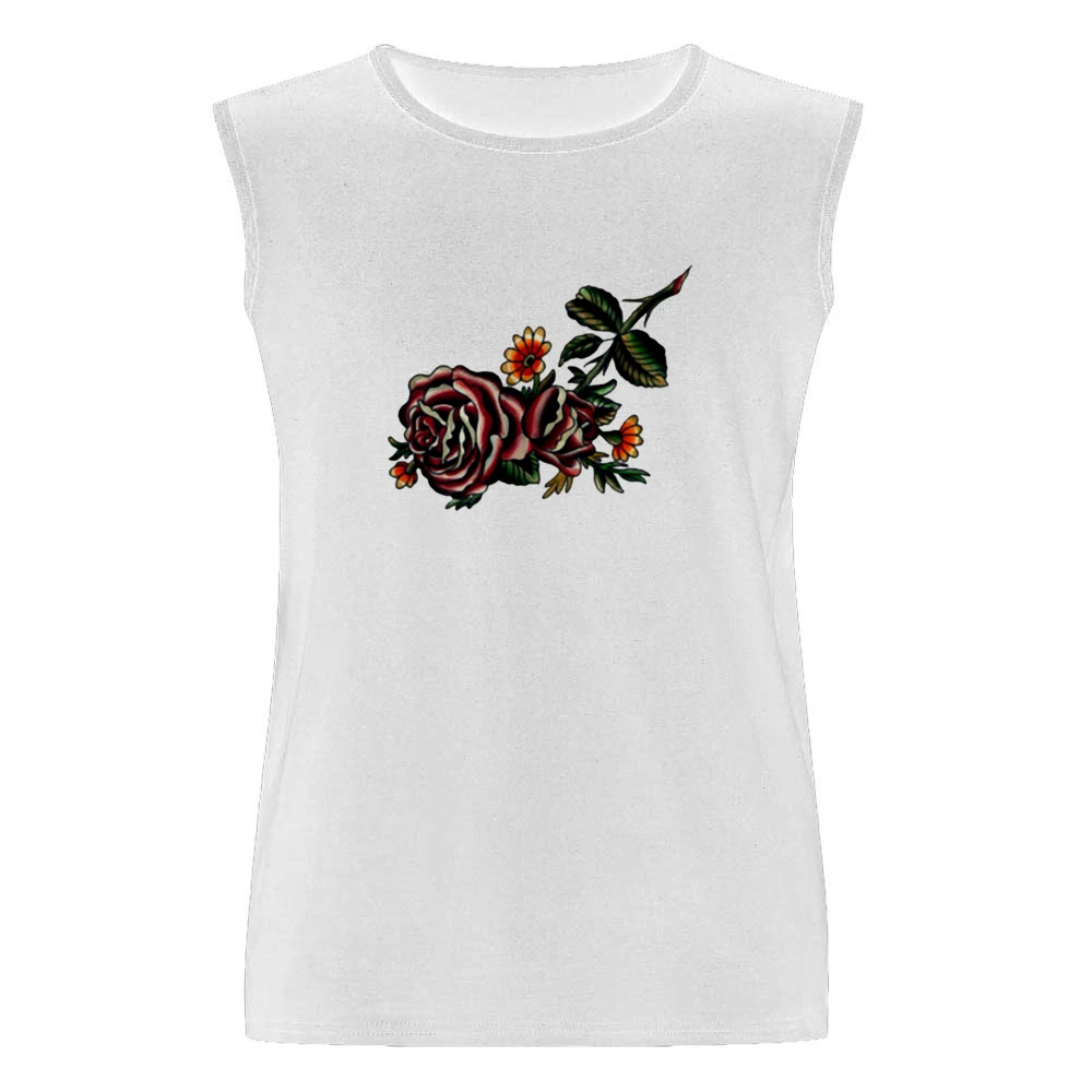 flower red rose blooming Men Sleeveless T-Shirt