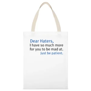 for you to mad at White Canvas Tote Shopping Bag