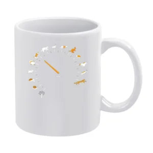 funny animals tree and human living thing speed run running gauge spee White Mug
