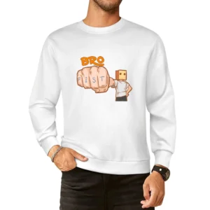funny bro fist European Size Pullover Sweater
