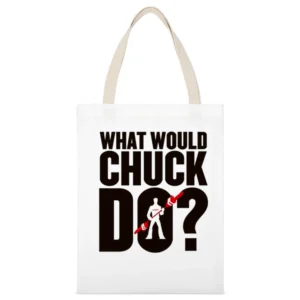 funny typography chuck norris saying dead rising White Canvas Tote Shopping Bag
