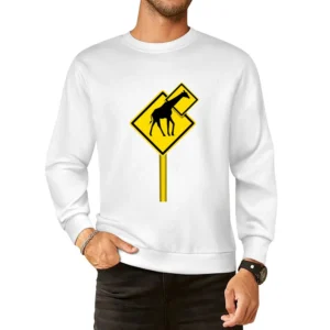 humor signs funny long neck giraffes European Size Pullover Sweater