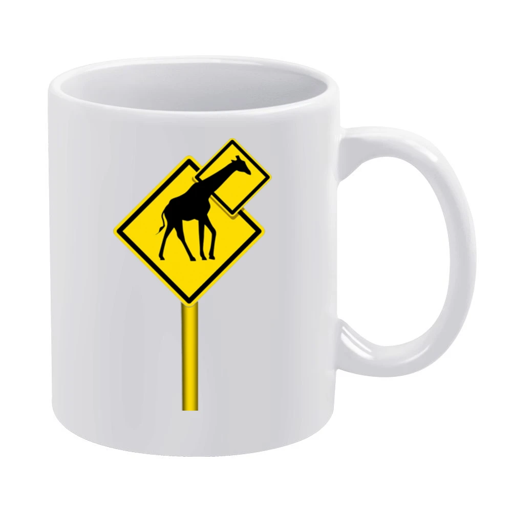 humor signs funny long neck giraffes White Mug