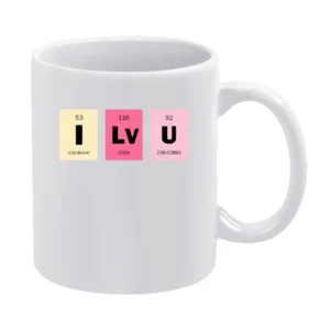 i love you chemical elements formula i lv u periodic table White Mug