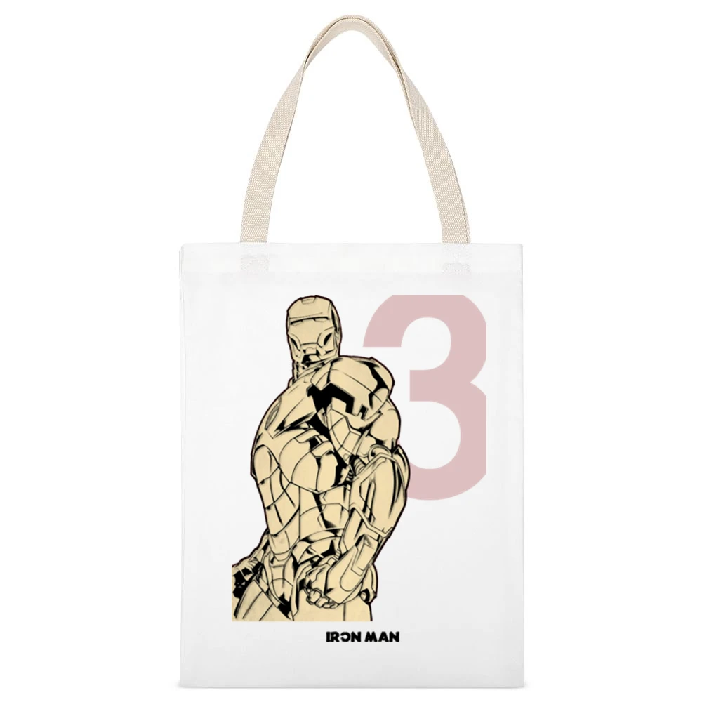 iron man 3 White Canvas Tote Shopping Bag