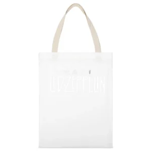 led zeppelin White Canvas Tote Shopping Bag