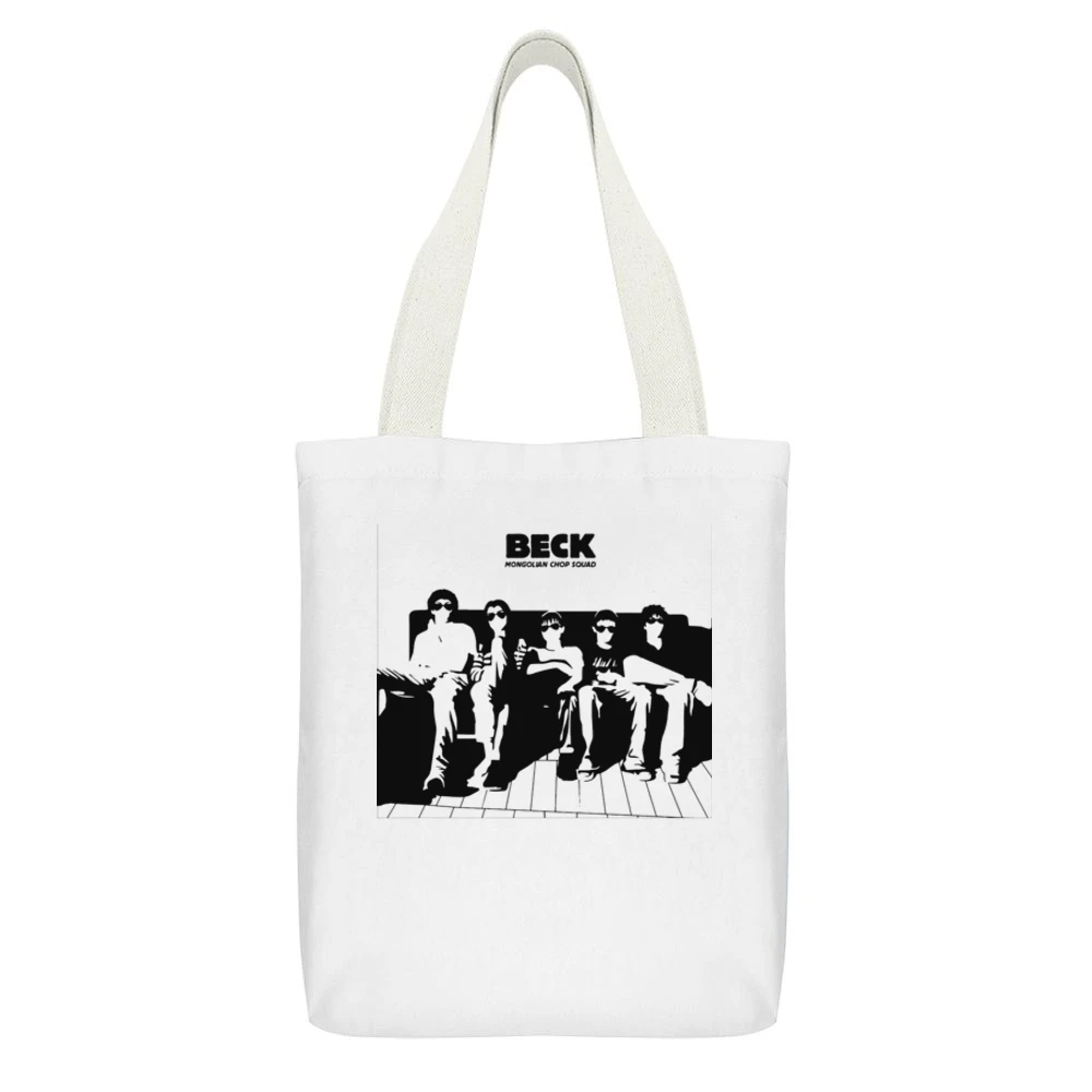 member beck mengolian chop squad manga White Canvas Tote Shopping Bag With Interior Pocket