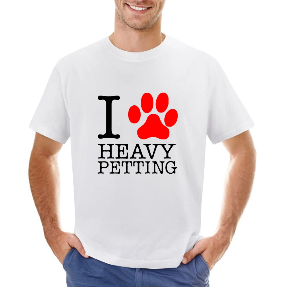 pet lover paw print animals heavy petting Asian Size Men T-Shirt