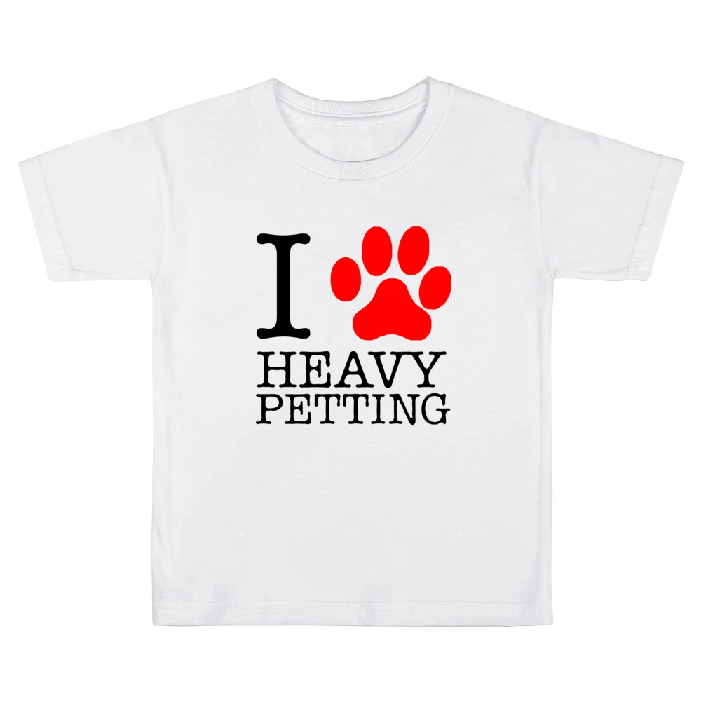 pet lover paw print animals heavy petting Kids Boys Girls T-Shirt