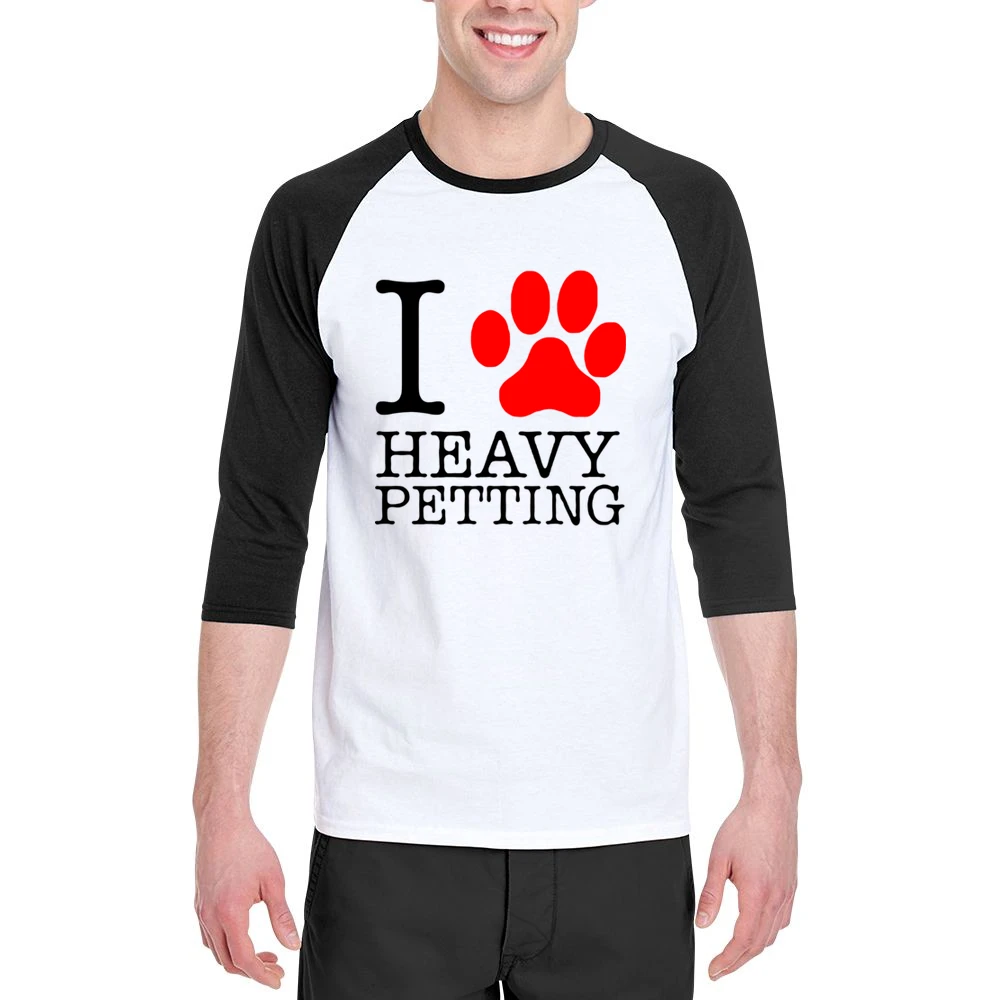 pet lover paw print animals heavy petting Men 3/4 Sleeve T-Shirt