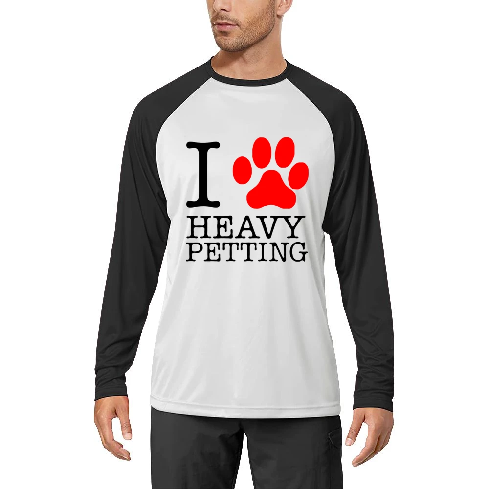 pet lover paw print animals heavy petting Men Long Sleeve T-Shirt