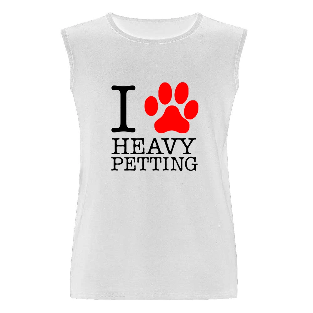 pet lover paw print animals heavy petting Men Sleeveless T-Shirt