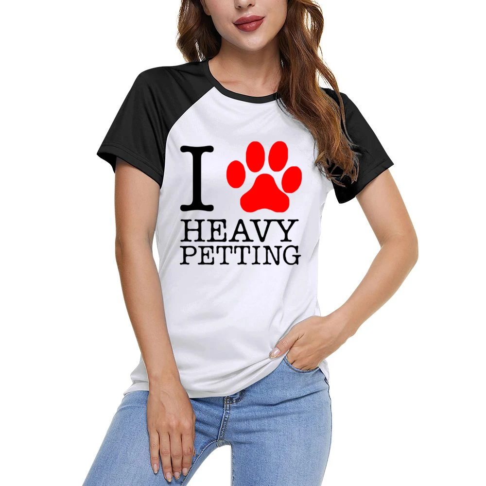 pet lover paw print animals heavy petting Women Ladies Short Sleeve T-Shirt