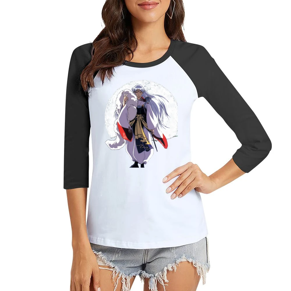 powerful dog Demon Sesshomaru InuYasha's older half-brother Over the m Women Ladies 3-4 Sleeve T-Shirt