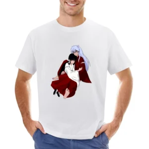 priestess Kikyo and Inuyasha half dog demon together anime manga T Shi Asian Size Men T-Shirt