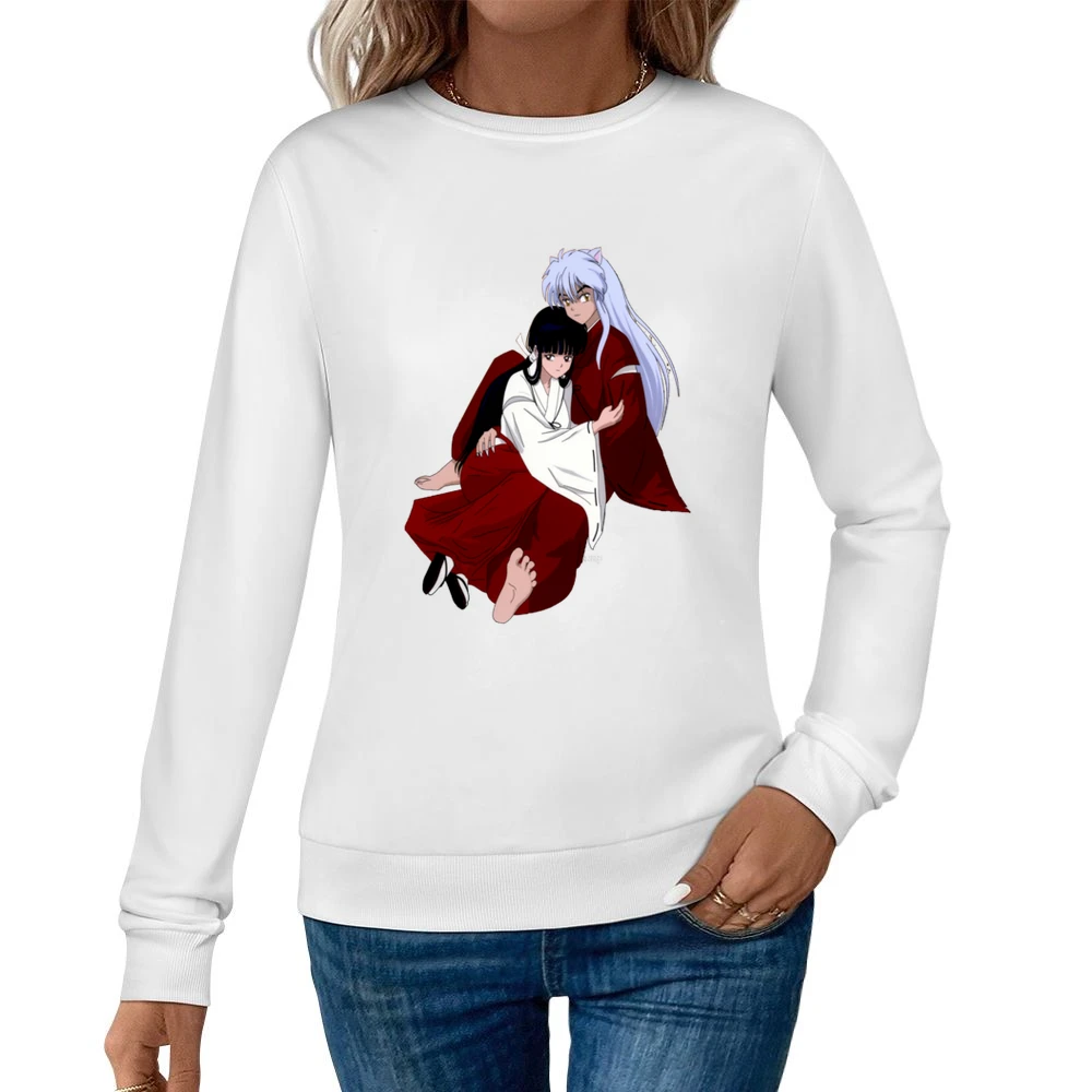 priestess Kikyo and Inuyasha half dog demon together anime manga T Shi Women Pullover Sweatshirt
