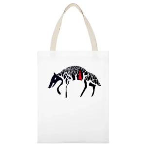 red riding hood the wolf White Canvas Tote Shopping Bag