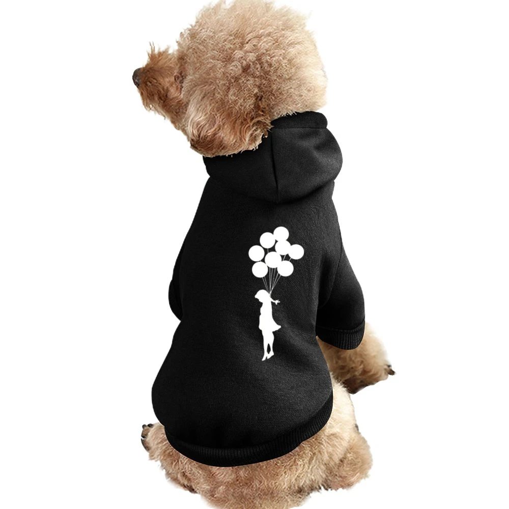 sad girl with flying baloons Pet Apparel Clothes