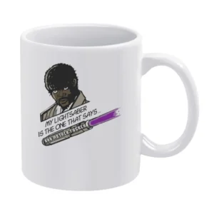 samuel lee jackson jules verne pulp fiction star wars jedi knight ligh White Mug