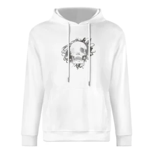 scratched skull European Size Men Hoodie