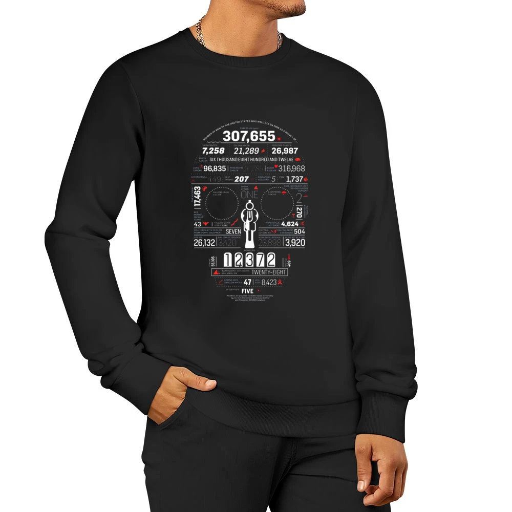 skull death life magazine homicide charts facts Men Pullover Sweatshirt