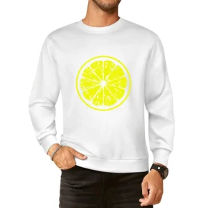 sliced lemon lemonade lime fruit citrun European Size Pullover Sweater
