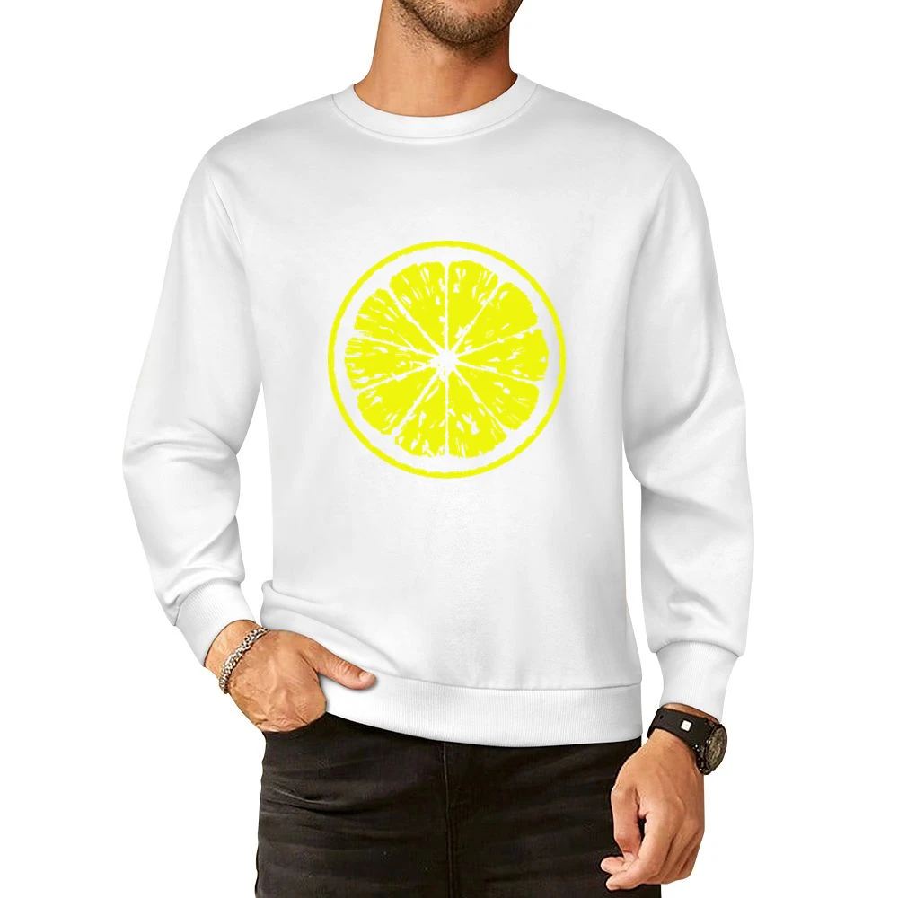 sliced lemon lemonade lime fruit citrun European Size Pullover Sweater