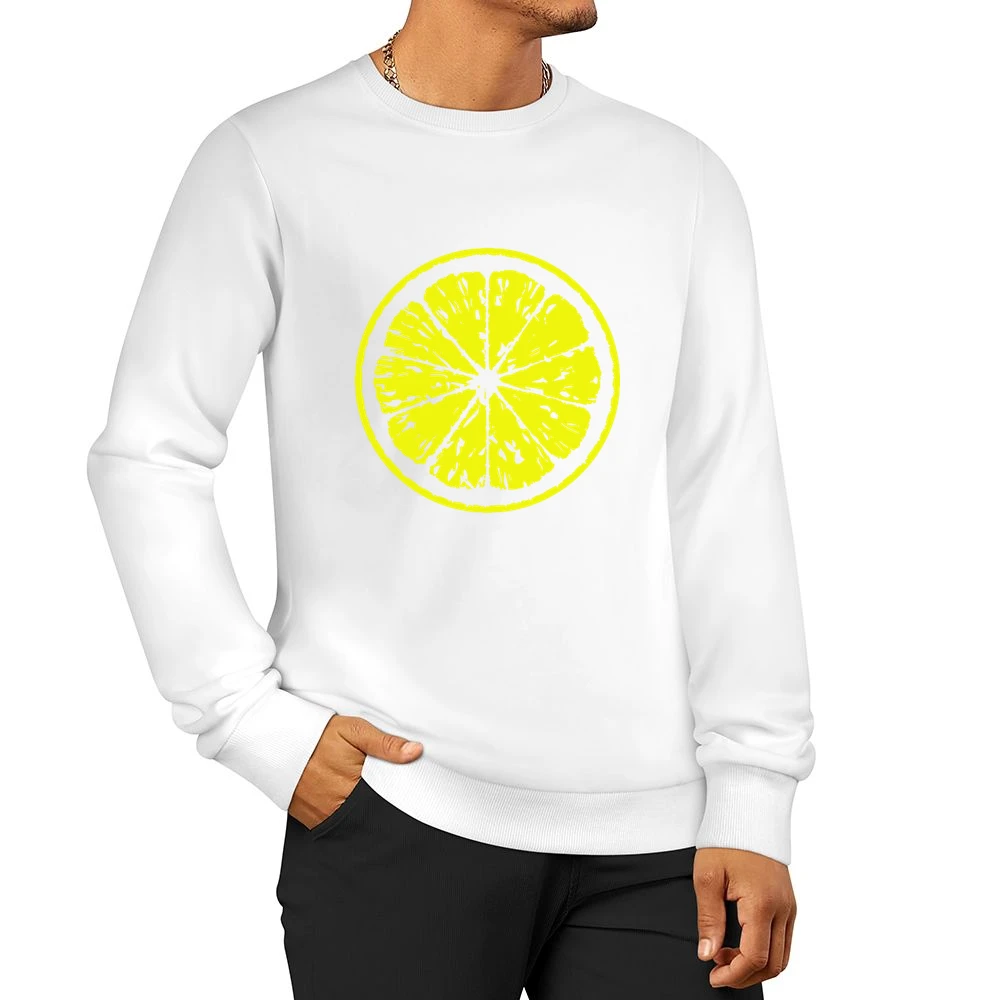 sliced lemon lemonade lime fruit citrun Men Pullover Sweatshirt