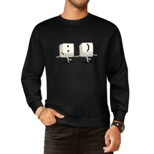 smile icon code button keyboard dance European Size Pullover Sweater