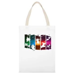 soul society shinigami Silhouette Bleach characters manga anime Tite K White Canvas Tote Shopping Bag