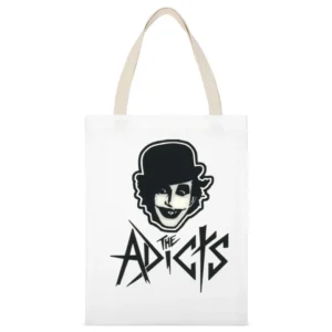 the adicts White Canvas Tote Shopping Bag