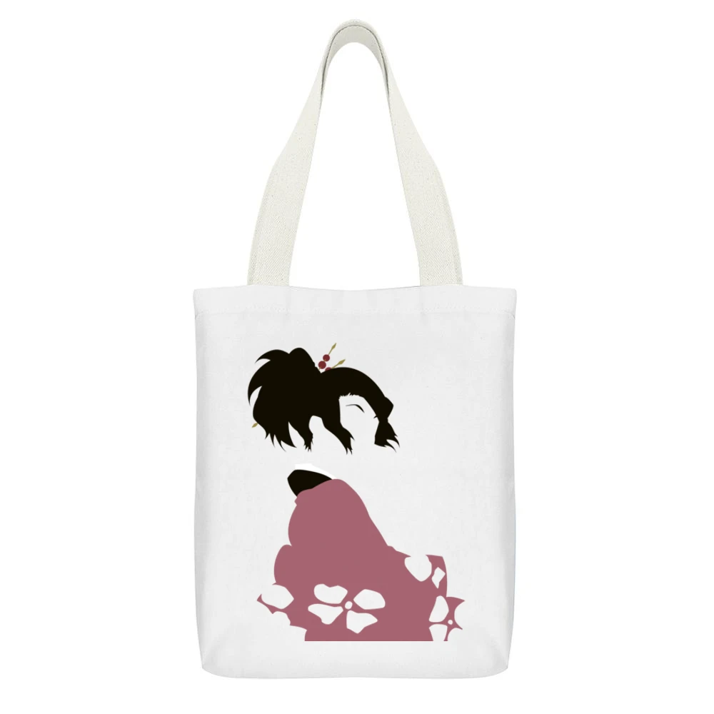 the leading lady of Samurai Champloo Fuu Sunflower Samurai anime manga White Canvas Tote Shopping Bag With Interior Pocket