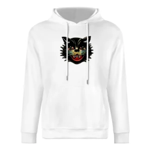 the wild black kitten European Size Men Hoodie