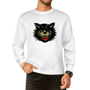 the wild black kitten European Size Pullover Sweater